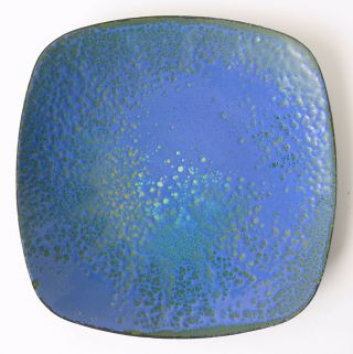 Vintage Mid - Century Hanova Blue Lava Enamel Serving Plate Eames Era