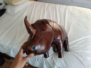 Vintage Abercrombie And Fitch Leather Rhinoceros Ottoman