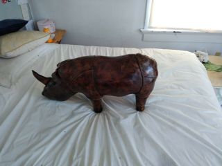 Vintage Abercrombie and Fitch Leather Rhinoceros Ottoman 3