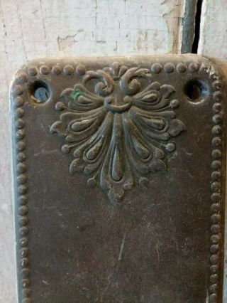 Set of Ornate Vintage Antique Door PUSH PLATES Decorative design 3