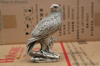 8.  6 " Rare White Copper Tiber Silver Fengshui Eagle King