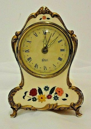 Vintage Reuge Musical Clock Heco Swiss Movement Germany Keeps Time Perfectly