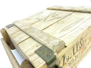 Vintage 1975 Romanian Wooden Ammo Box for 8mm Masuer Cartridge Marked 5