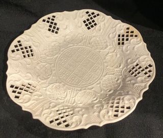 Antique 18th Century English Salt Glaze Plate Very Ornate And Piece