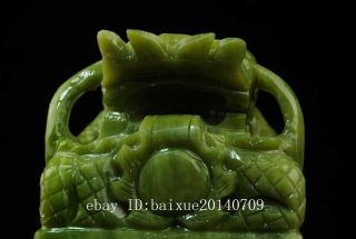 chinese natural jade hand - carved delicate dragon imperial jade seal i02 5
