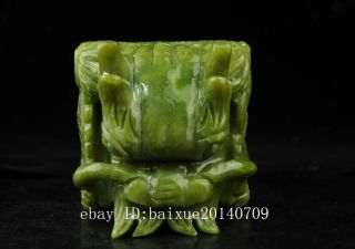 chinese natural jade hand - carved delicate dragon imperial jade seal i02 7