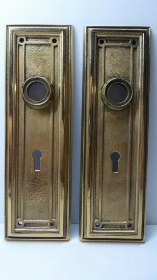Pair Sargent Co 845 Heavy Brass Art Deco Door Plates
