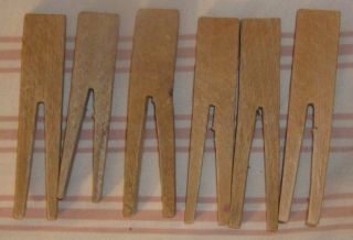Antique Wood Clothespins Clothes Pins Pegs Wooden Hand Made Vintage Old American