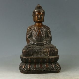 Chinese Ancient Gilt Copper Buddha Made During The Daming Xuande Gl322