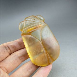 Chinese Jade,  Natural Crystal,  Hongshan Culture,  Cicada,  Pendant F81