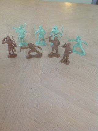 Vintage Marx Robin Hood Play Set Figures 60 Mm - All 8 Poses From The Castle