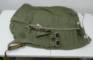 Vintage Army Green Canvas Duffle Bag Military Travel Field Gear