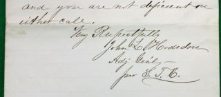 Orig 1862 Civil War State of Maine Adjutant General’s Office Letterhead Signed 3