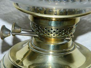 Antique Duplex Type Oil Lamp Cut Glass Globe With A Brass Oil Font 3