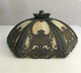 Vintage Antique Convex Caramel Slag Glass Table Lamp Shade