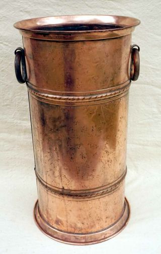 Vintage French Copper Large Cane Umbrella Stand Villedieu Normandy 3
