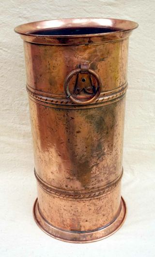Vintage French Copper Large Cane Umbrella Stand Villedieu Normandy 4