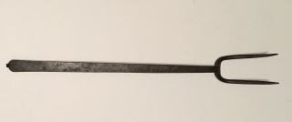 Antique Hand Forged 17 " Fork,  Early 19th Century