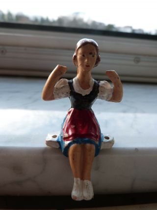Vintage And Rare Figure From Wall Clock Girl On A Swing