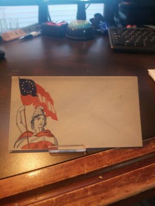 Rare Vintage Us Civil War Envelope Confederate States Lady Liberty 11 Star