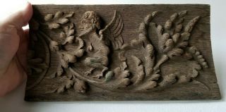 Antique Carved GARUDA HALF BIRD / HALF MAN Wood Panel India 10 