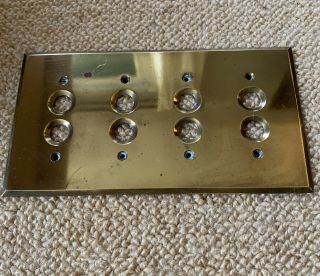 Antique Solid Brass Push Button Light Switch Plate 4 Gang Hart Hedgeman Co