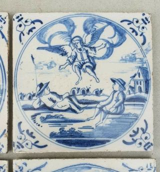 Antique Dutch Delft Blue Biblical Tile