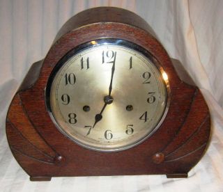 Vintage All Wood Mantle Clock Made In England