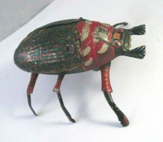 Early Vtg Lehmann 431 Tin Litho Clockwork Wind Up Beetle Bug Germany