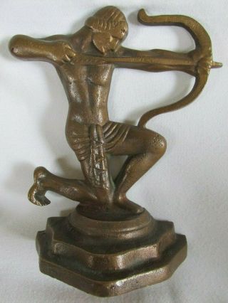 Unusual Art Deco Cast Bronze Bookends,  Apollo,  Greek God of Archery 3