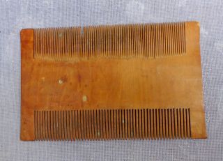 Antique Wood Carved Large Lice Comb,  Dutch,  18th - 19th.  Century