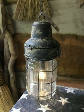 Primitive Country Style L.  E.  D.  Hanging Light With 6 Hr.  Timer