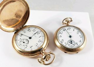 Antique Miniature Gold Filled Pocket Watches - Elgin / Waltham