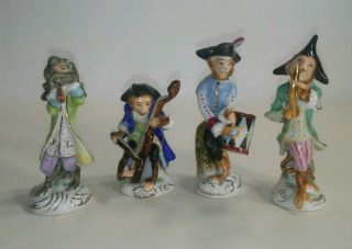 Antique Meissen Porcelain Monkey Band Matched Set M - 303
