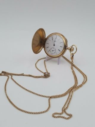 Antique Elgin Pocket Watch 15 Jewels Keystone J Boss Gold Filled Case Running