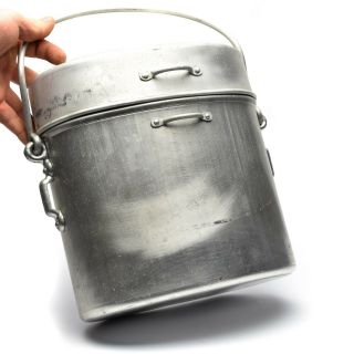 WWII French Army Large mess kit.  Aluminium military bowler pot 5 liter 4