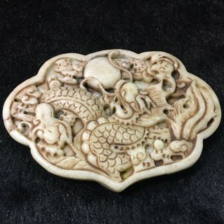 Chinese Ancient Hand Carved Old Jade Amulet Pendant A8