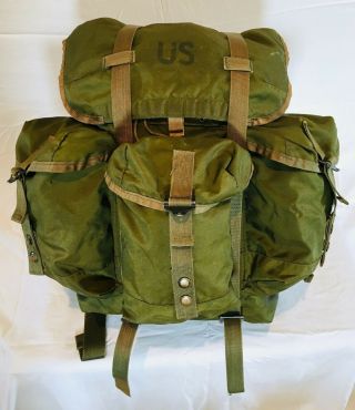 Vintage Military Alice Lc - 1 Army Field Pack (m),  Frame/straps Olive Green