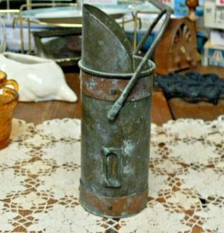 Vintage Miniature Brass And Copper Coal Scuttle Bucket