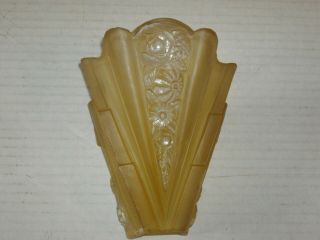 One Antique Art Deco Amber Wall Sconce Glass Slip / Cover / Shade