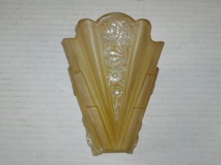 One Antique Art Deco Amber Wall SCONCE GLASS SLIP / Cover / Shade 2