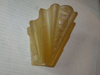 One Antique Art Deco Amber Wall SCONCE GLASS SLIP / Cover / Shade 3