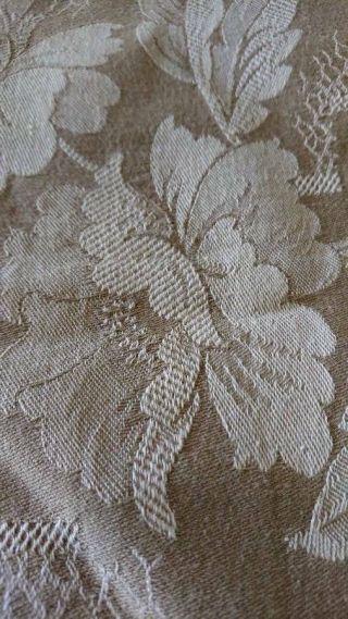 Divine Lge Panel Antique French Country Roses Damask Ticking C1930