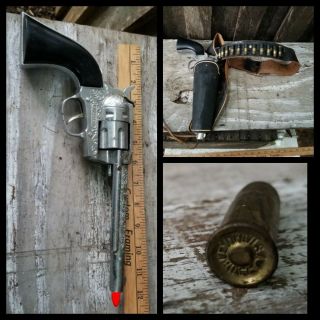 Vintage Hubley Colt 45 Cap Gun 11 Toy Bullets Holster