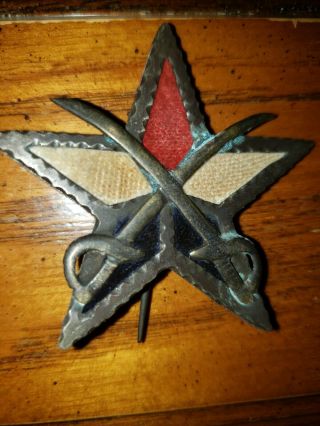 Large Rare Civil War 12/20th Cavalry Hq Corps Badge Engraving