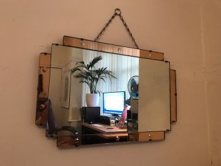 Peach/ Copper Art Deco Oblong Mirror