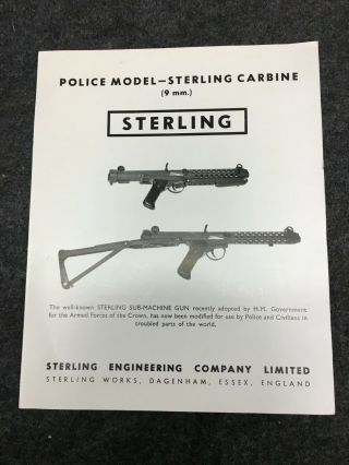 Sterling Police Model Carbine 9mm Flyer