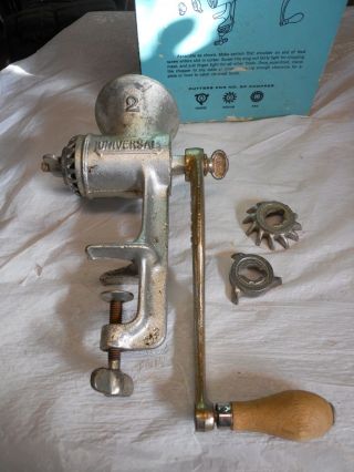 Vintage Universal Food And Meat Chopper Box 2 Grinder Iron Casting