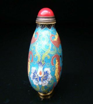 Collectibles 100 Handmade Painting Brass Cloisonne Enamel Snuff Bottles 078 5