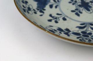 18th C Antique Chinese Blue White Porcelain Deep Plate Bowl Flowers E/0127 5